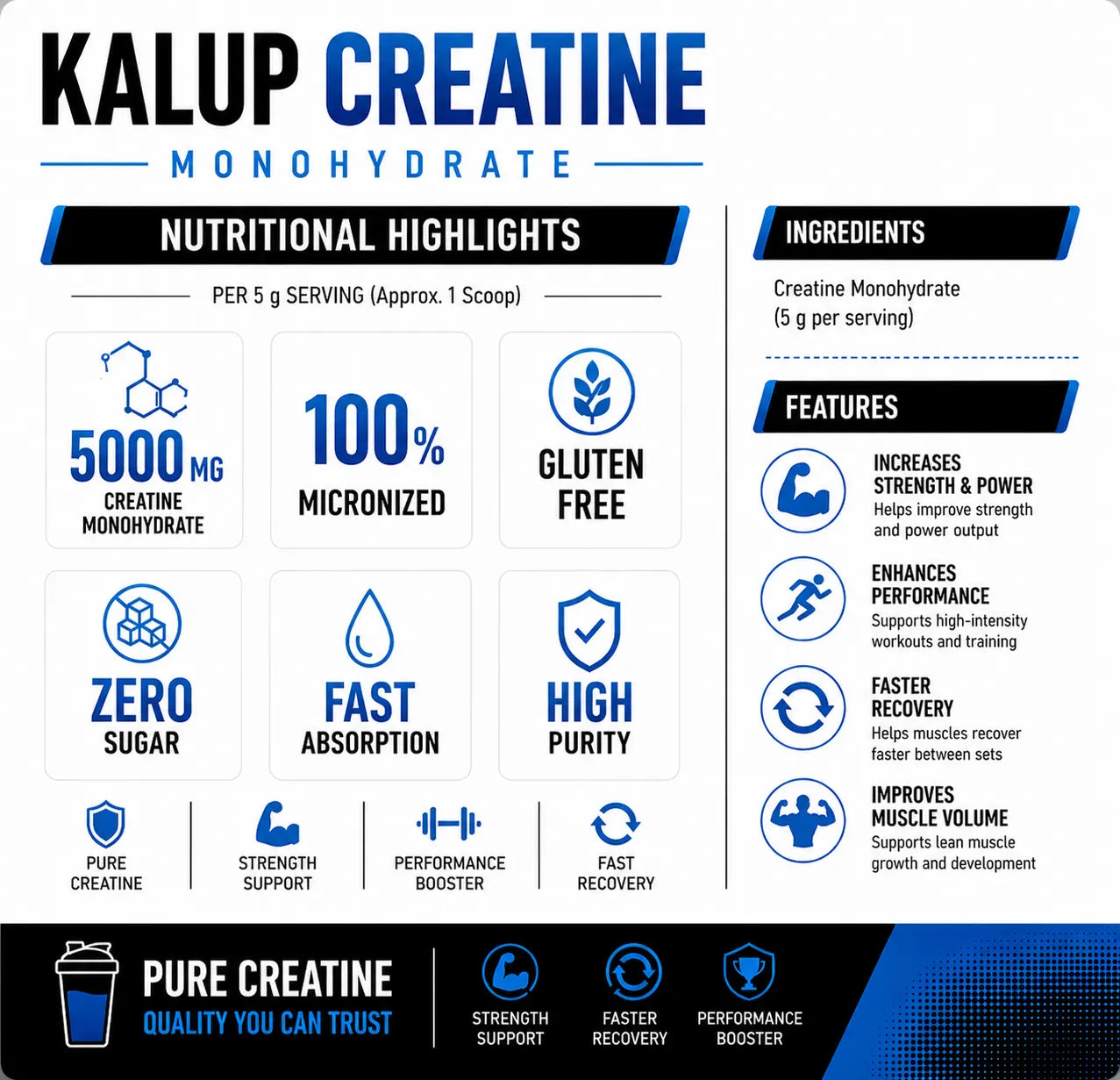 120 serv creatine monohydrate - 5g